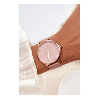 Women's Leather Analog Watch Ernest Nickel-Free Pink