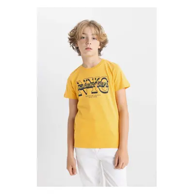 DEFACTO Boy's Crew Neck Printed Short Sleeve T-Shirt