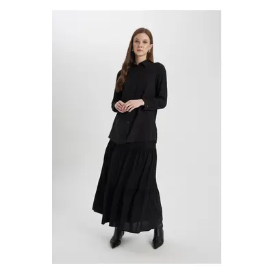 DEFACTO Tie Waist Viscose Maxi Skirt