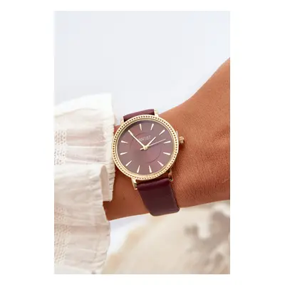 Watch on the eco leather strap without nickel, purple ERNEST E62155D