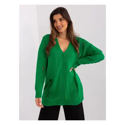 Green women's cardigan