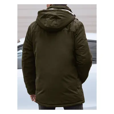 Men's winter jacket with hood green Dstreet