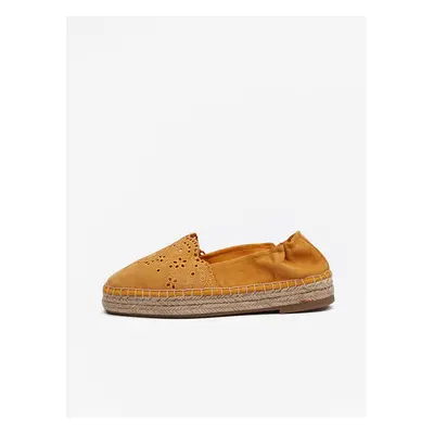 Mustard suede espadrilles Tamaris