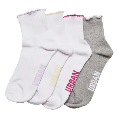 Multicolored Girls' Small Border Socks 4-Pack Multicolor