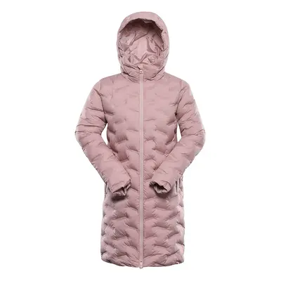 Women's coat with impregnation ALPINE PRO AWEDA pale mauve