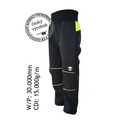 Children's softshell pants - black-reflective yellow