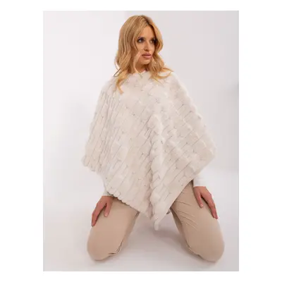 Elegant women's poncho in ecru