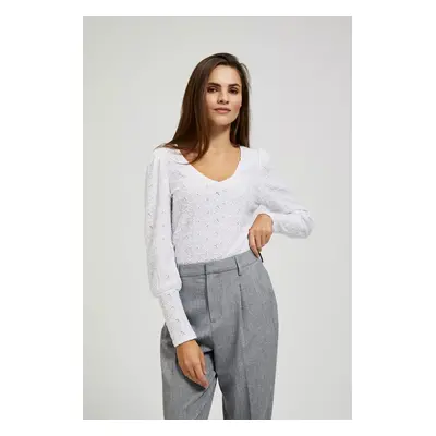 Openwork blouse with a V-neck