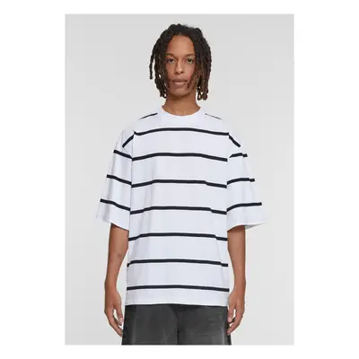 Men's striped T-shirt with oversized sleeves white/black