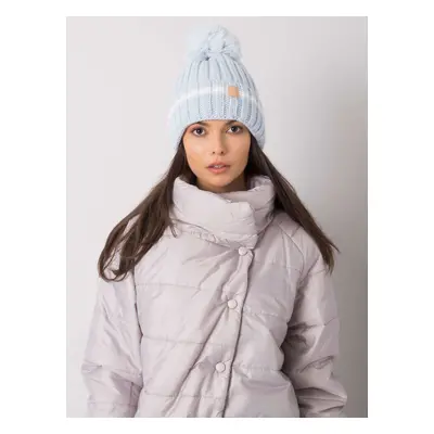 Light blue warm hat for women