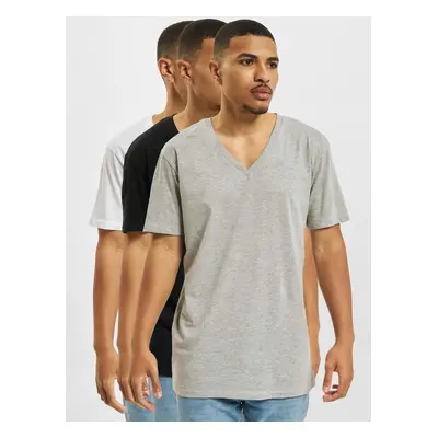 Men's basic T-shirt 3-pack black/white/grey melange