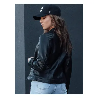 Women's leather jacket KLIROS black Dstreet