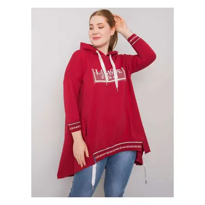 Larger women's chestnut sweatshirt with pocket