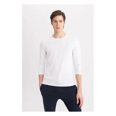 DEFACTO Slim Fit Crew Neck Basic Long Sleeve Pajama Top