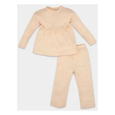 DEFACTO DFC - Baby Girl Long Sleeve Rib Pajama Set