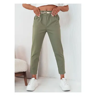 Women's fabric trousers ERLON, green Dstreet