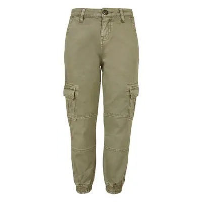 Boys Washed Cargo Twill Jogging Kalts Olive