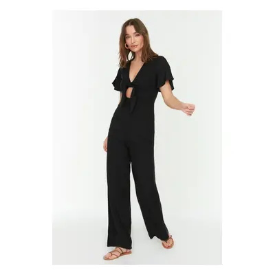 Trendyol Black Tie Detailed Jumpsuit