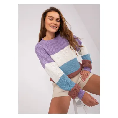 Purple and blue striped oversize sweater