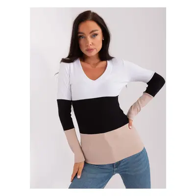 Women's black-beige sweater