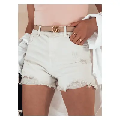 POPGLAM Women's Denim Shorts Light Beige Dstreet