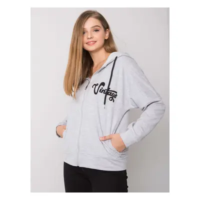 Grey melange hoodie