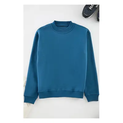 Trendyol Indigo Basic Half Turtleneck Sweatshirt