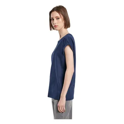 Women's T-shirt with extended shoulder navy blue