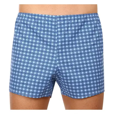 Classic men's boxer shorts Foltýn blue checks extra oversized