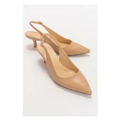 LuviShoes Value Women's Beige Skin Heels Shoes