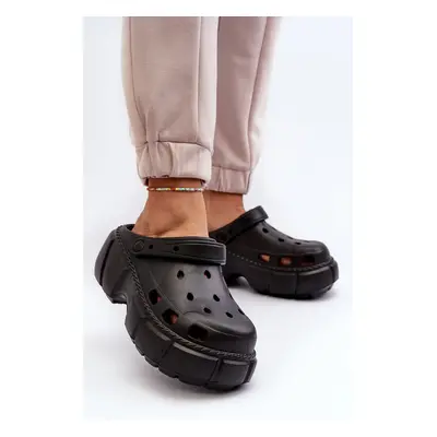 Women's foam slippers with a solid sole black Witima