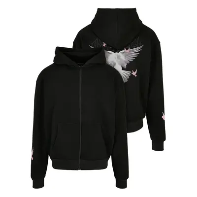 Doves Oversize zip-up hoodie black