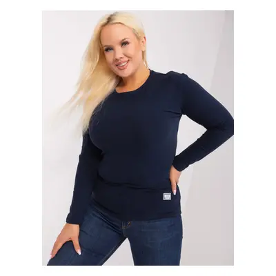 Plus size blue cotton blouse