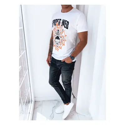 White men's T-shirt with Dstreet print