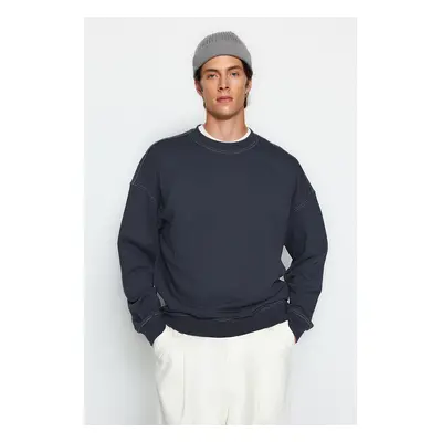 Trendyol Anthracite Contrast Stitch Detail Sweatshirt