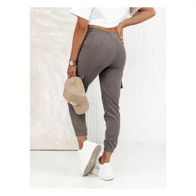 Women's ribbed trousers CHICCORD grey Dstreet