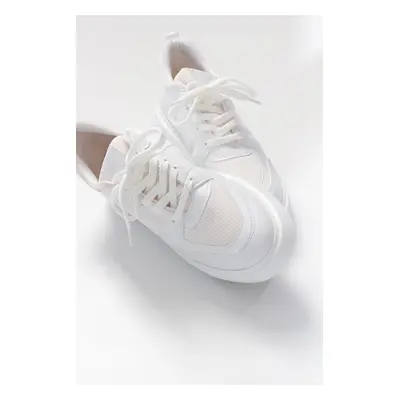 LuviShoes Women's White Skin Sneakers