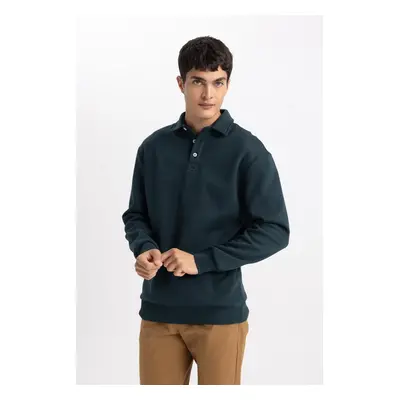 DEFACTO Comfort Fit Polo Neck Sweatshirt