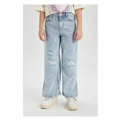 DEFACTO Girls Wide Leg Ripped Detail Wide Leg Jeans