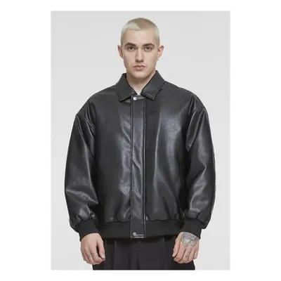 Men's synthetic leather jacket black