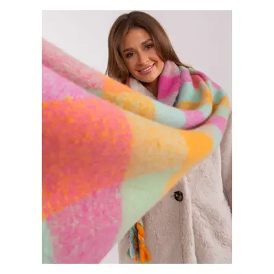 Pink and mint warm women's scarf