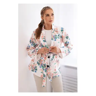 Floral blazer ecru