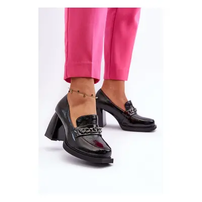 Patented black Terimene pumps with chunky heels