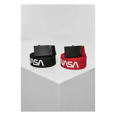 NASA Belt 2-Pack Extra Long Black/Red