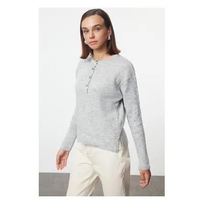 Trendyol Gray More Sustainable Soft Texture Wide Pattern Basic Knitwear Sweater