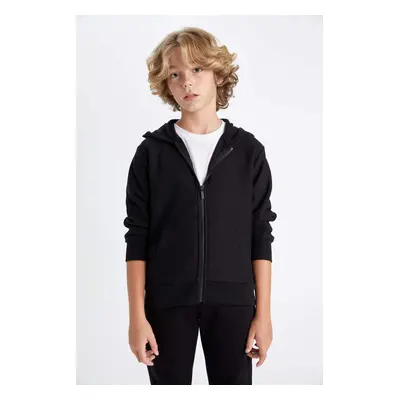 DEFACTO DFC - Boys Hooded Zippered School Cardigan