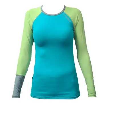 Women's functional bamboo long sleeve T-shirt - emerald - green sleeves