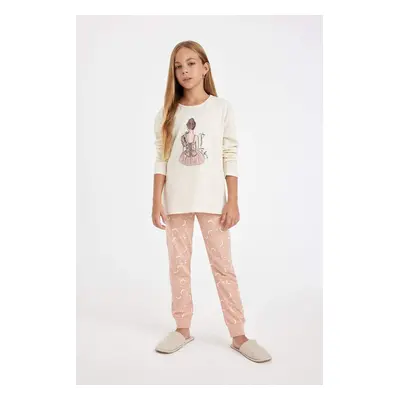 DEFACTO Girl Printed Long Sleeve Pajama Set