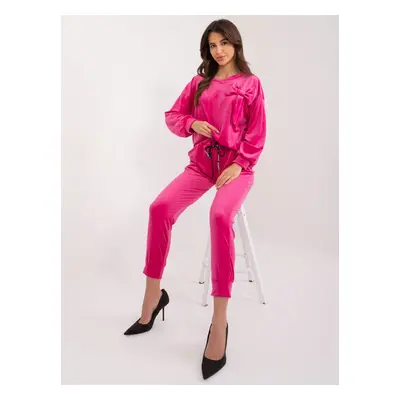 Fuchsia women's velour set with trousers