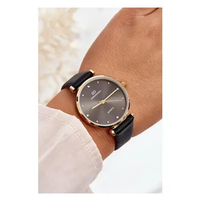 Women's Giorgio&Dario watch on a black leather strap